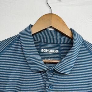 Bonobos Polo Shirt Men's Large Blue Gray Golf Slim Performance M Flex Collared